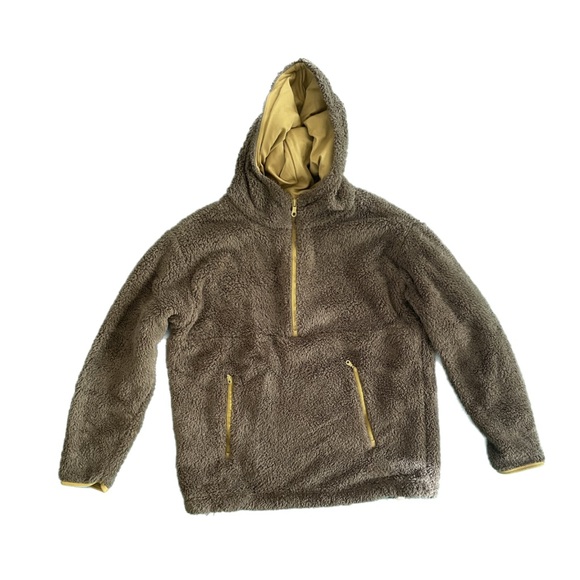 GIRLFRIEND COLLECTIVE Dark Olive Recycled 1/2-Zip Fleece in Green/Yellow - Picture 4 of 5